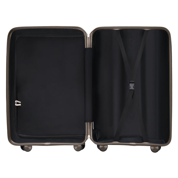 English Elm Premium Polypropylene Hard Shell Luggage Set Three Piece with Tsa Locks Spinner Wheels Light Brown N726P460073A