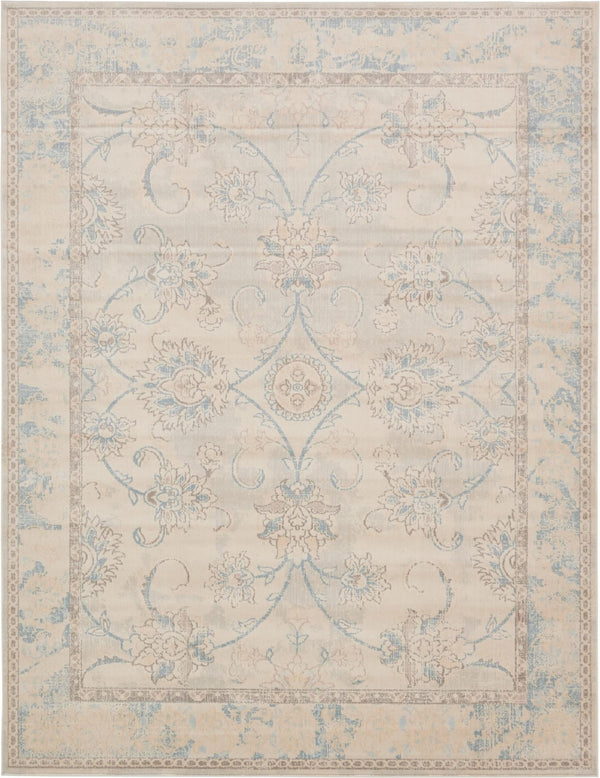 Unique Loom Paris Hickory Machine Made Border Rug Beige, Beige/Blue/Gray/Light Brown 8' 0" x 10' 0"