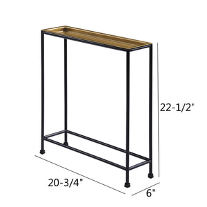 English Elm Trenton Antique Bronze Metal Side Table with Removable Tray Top, Slim Space-Saving Accent Table (24.5") B050P364433