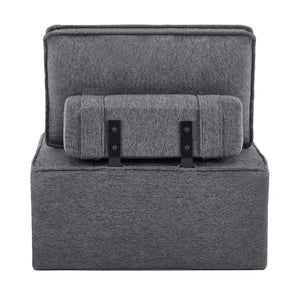 English Elm The dark gray modular linen sofa with solid wood frame — customizable, durable, Nordic style, perfect for small spaces W3612P395723