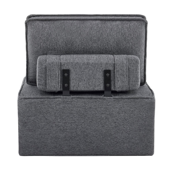 English Elm The dark gray modular linen sofa with solid wood frame — customizable, durable, Nordic style, perfect for small spaces W3612P395723