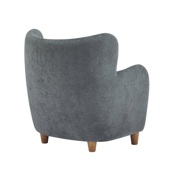 English Elm Christopher Knight Home® - Lucia Velvet Wingback Armchair with Pocket Spring Cushion, Mid-Century Birch Legs, Luxe Comfort Dawn Grey 31.5 L x 30.75 W x 30.5 H N776P205426K