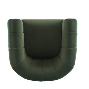 English Elm Christopher Knight Home® - Swivel Velvet Club Chair with Tub Back and 360° Rotation, Plush Iron Frame, No Assembly Needed Olive Green 37.8 L x 33.46 W x 27.17 H N776P264952S