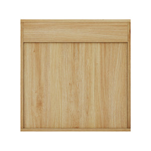 English Elm Natural Wood Tone Mdf Wall Cabinet with Mirror Open Shelves and Door for Bathroom W3875P379311