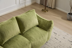 English Elm Giant Ultra Soft Fluffy Loveseat Bean Bag Sofa for Adults, Oversized Shredded Foam Couch with Pillows Green W3723P353897