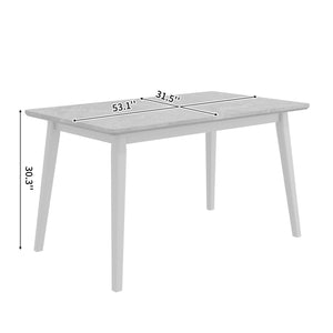 English Elm Portrush Marble Finish Dining Table with Walnut Legs Mid-century Modern Space B127P495091