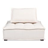 English Elm Arwen 42" Square Modular Pillow-Back Lounge Chair, White Beige Linen Blend