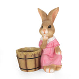 Christopher Knight Home® - Noble House - Kuhrs Outdoor Decorative Rabbit Planter, Brown and Pink