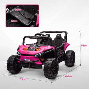 English Elm Qaba 12v Dual Motor Kids Ride on Utv Off Road Electric Car with Remote Control Pink W2225P249881