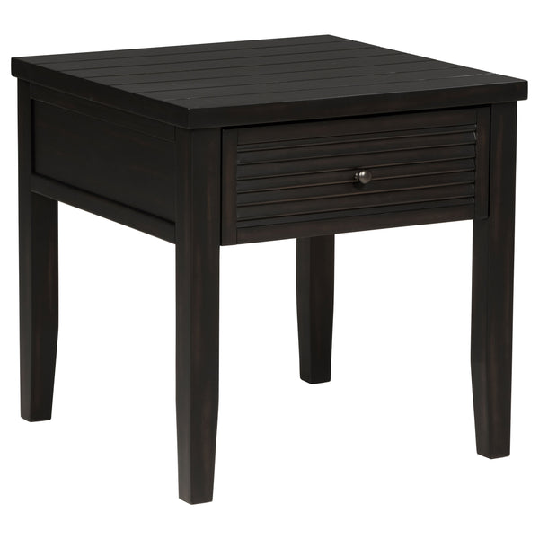 English Elm Sutter Farmhouse Pine Wood Coffee and End Table Set with Louvered Drawer Storage B062S01466