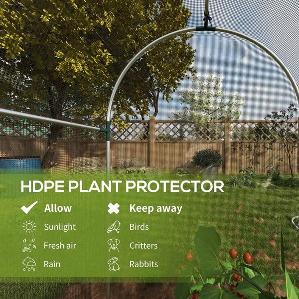 English Elm Outsunny Walk-in Crop Cage Galvanized Steel Frame Mesh Netting Garden Bed Cover W2225P174486