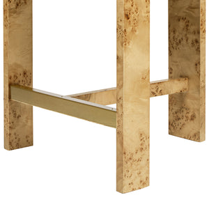 English Elm Jennifer Taylor Home - Vavona Burl Counter Height Bar Stool 26.5" – Polar Off-White Sherpa Upholstered Barrel Back, Chic B2719P286839