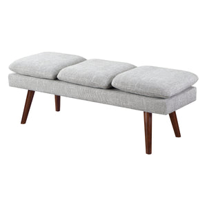 OSP Home Furnishings Amanda 54" Mid-Century Bench Grey