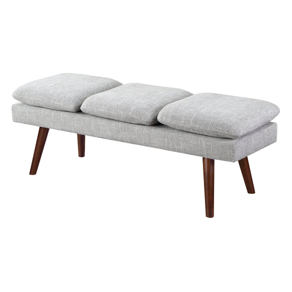 OSP Home Furnishings Amanda 54" Mid-Century Bench Grey