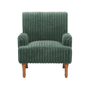 English Elm Modern Wide Wale Corduroy Accent Chair Solid Wood Legs Upholstered Living Room Seat Army Green W5568P445693
