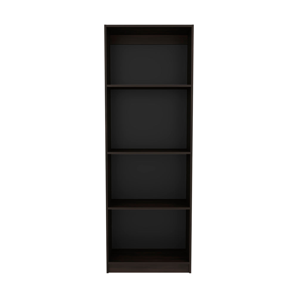 English Elm Bookcase Benzoni Nova - Modern Stained Walnut Finish With 4 Open Shelves For Stylish Storage Solutions B092P386504