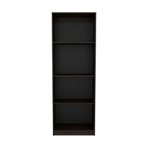 English Elm Bookcase Benzoni Nova - Modern Stained Walnut Finish With 4 Open Shelves For Stylish Storage Solutions B092P386504