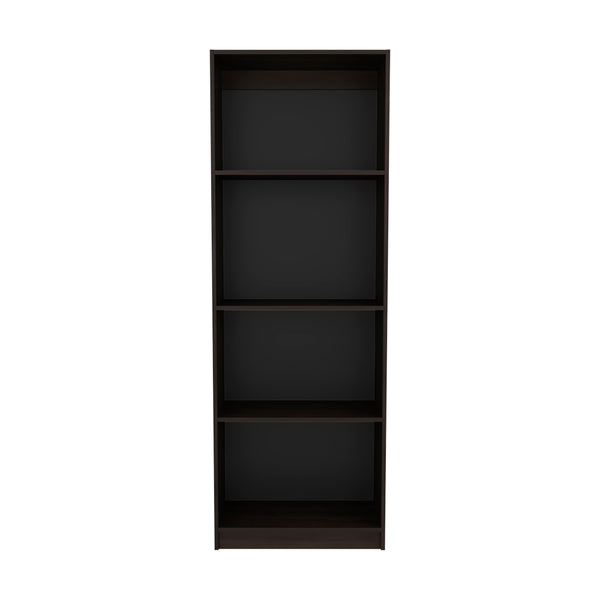 English Elm Bookcase Benzoni Nova - Modern Stained Walnut Finish With 4 Open Shelves For Stylish Storage Solutions B092P386504
