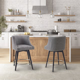 Madison Park Mateo Transitional Swivel Counter Stool MP104-1104 Grey