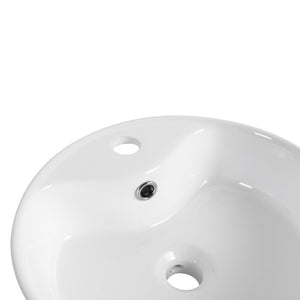 English Elm Ceramic Above-Counter Bathroom Sink Basin - Elegant Glossy White Design For Modern Spaces W999P363287