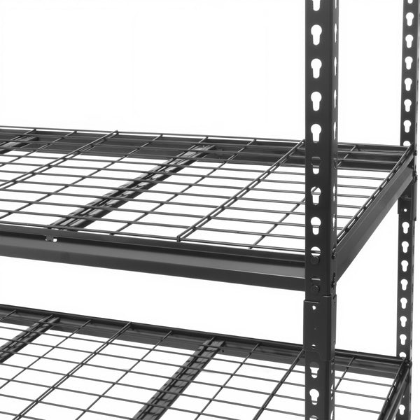 English Elm 5-tier Industrial Steel Shelving Unit Boltless Garage Workshop Storage Rack Black W2932P373612