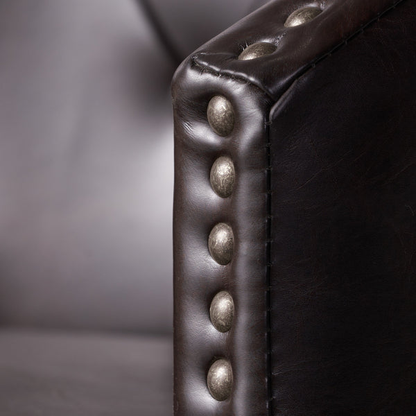 English Elm Christopher Knight Home® - 360 Plush Swivel Bar Stools Set of 2 with Nailhead Trim & Tufted Brown Seats, Rubberwood Base N779P293839B