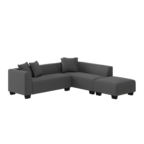 English Elm Marston Corduroy L-shape Sectional Sofa Deep Seating Six Seat Modern Living Room B127S00002