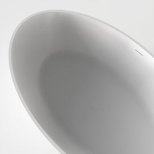 English Elm 67 Inch Freestanding Solid Surface Soaking Tub Matte White Seamless Bathing Sanctuary W1613P355467