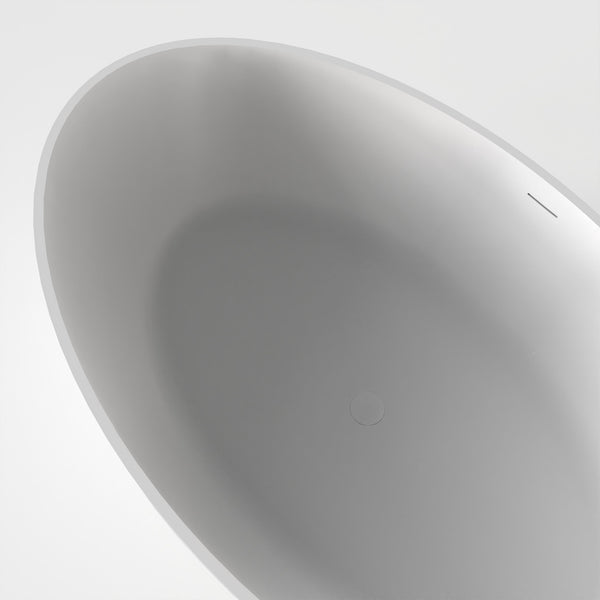 English Elm 67 Inch Freestanding Solid Surface Soaking Tub Matte White Seamless Bathing Sanctuary W1613P355467