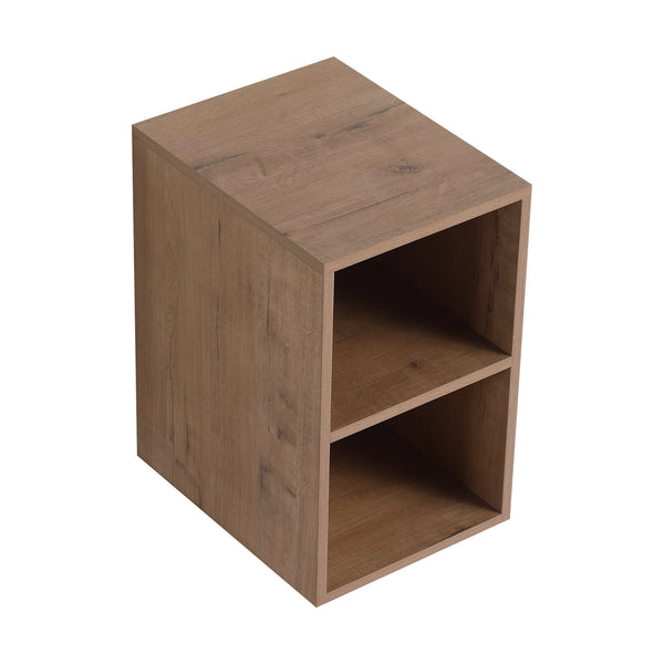 English Elm 12 Rustic Plywood Wall Shelf with Two Open Compartments, Water-Resistant Melamine, Easy Clean Design Imitative Oak W999P317927