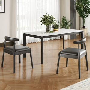 English Elm Weave Dining Chairs Set Of 2 - Stylish Mid-Century Modern Kitchen Seating With Solid Oak & Woven Comfort T3623P371949-GIGA