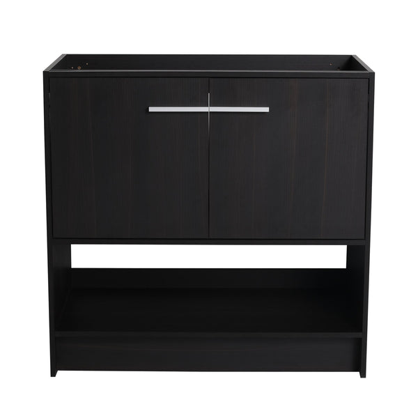 English Elm 36" Freestanding Bathroom Vanity with 2 Doors and Open Shelf, Modern Ergonomic Plywood Cabinet Dark Oak W1972P268401