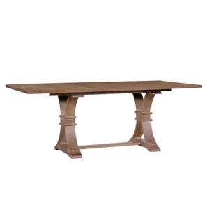 English Elm 63.00"-78.75" Extendable Farmhouse Dining Table Rubberwood X-frame Base Seats Eight Walnut N771P347924T_N771P347925T