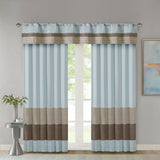 Madison Park Amherst Transitional Polyoni Pintuck Window Valance MP41-2229 Blue