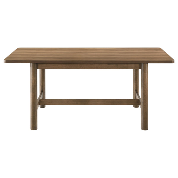 English Elm Graham Walnut Veneer Rectangular Table with Trestle Base Seats Six for Family Dining B062P441070