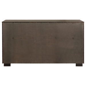 English Elm Prescott Smoked Peppercorn Nine-Drawer Dresser with Retro Flair, Mitered Trim & Elongated Metal Pulls (70") B062P375998