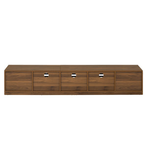 English Elm 70 Inch Walnut Media Console Low Profile Tv Stand with Soft Close Flip Doors N710P374711P