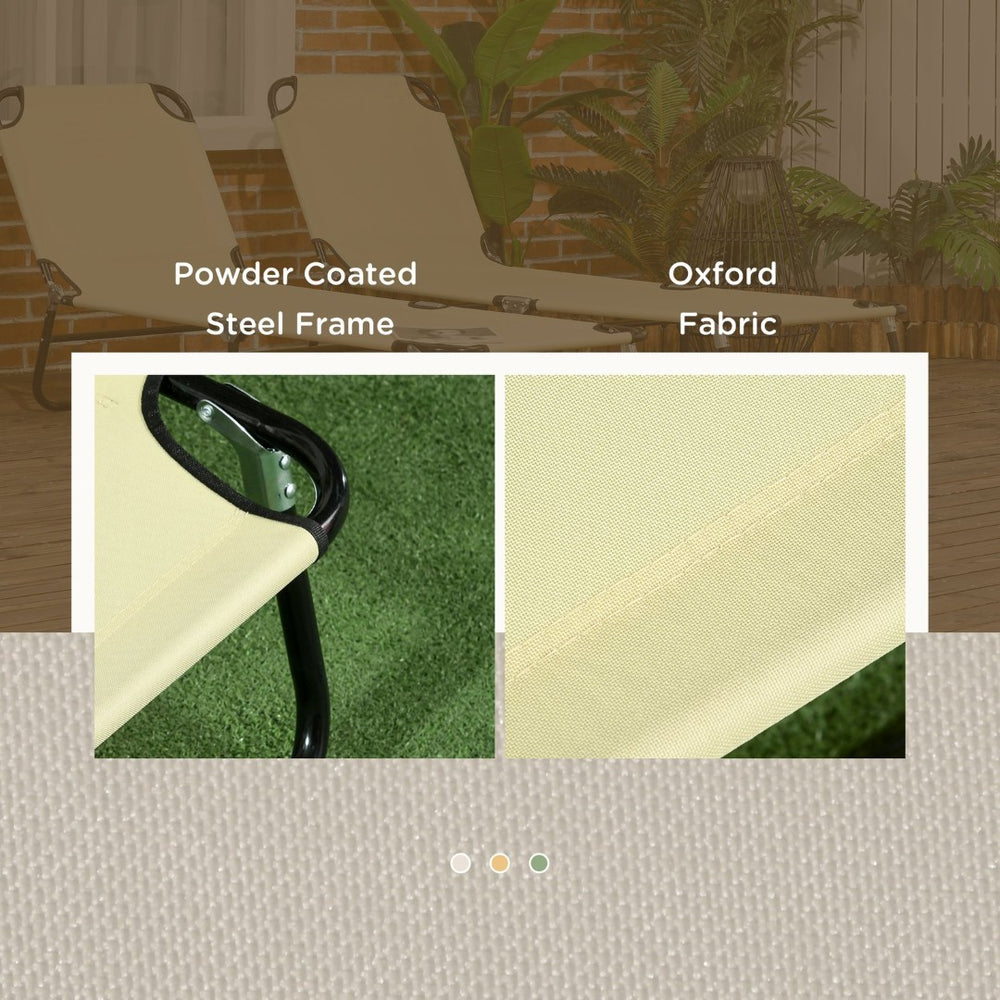 English Elm Outsunny 2-Piece Folding Chaise Lounge Set - Adjustable Reclining Pool Chairs For Outdoor Relaxation W2225P200693-GIGA