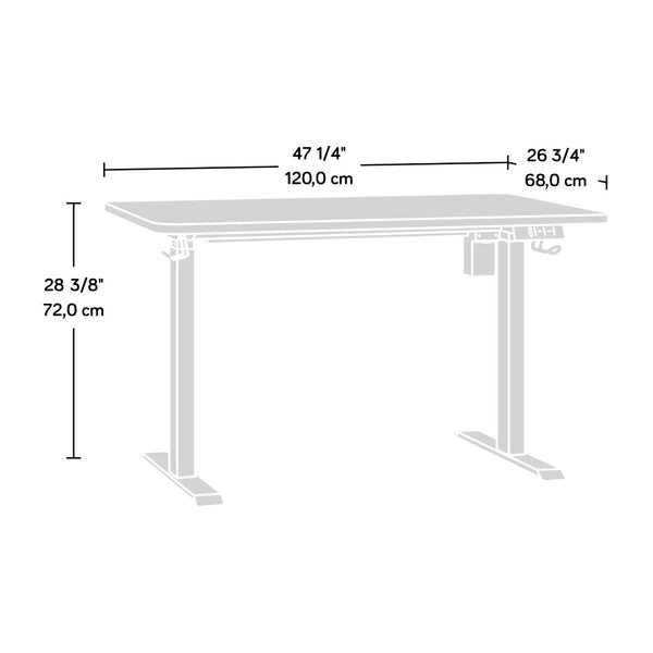 English Elm Sit/Stand Desk - Modern White Finish For Ergonomic Workspace, Usb Charging, Easy Assembly & Stability B356P402648-GIGA