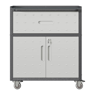 English Elm Sturdy Rolling Steel Garage Cabinet with Locking Doors One Drawer and Caster Wheels T2398P222833
