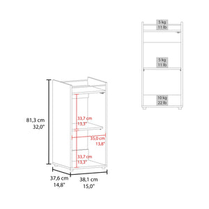 English Elm Theba Minibar Cabinet Kronos White — Compact Two-Door Bar Storage with Open Shelf for Small Spaces B200P335381