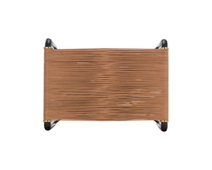 Sunpan RIZ Stool - Handcrafted Tan Leather Accent with Black Steel Frame & Gold Accents for Modern Elegance 110706