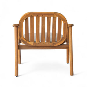 English Elm Christopher Knight Home® - Meja Teak Club Chair Set of 2 with Beige Cushions — Acacia & Eucalyptus Wood, Sleek Outdoor Design N775P282498T