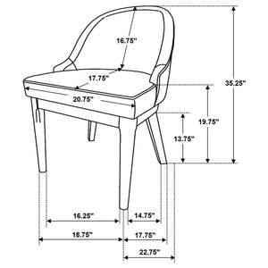 English Elm Blakely Beige Upholstered Dining Chairs Set of 2 — Retro-Molded Backs, Padded Seats, Ash Finish Frames B062P375522