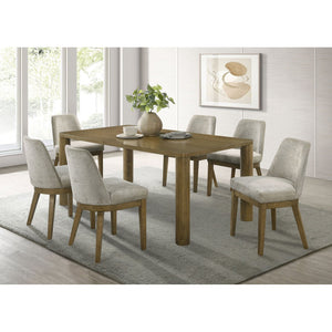 English Elm Sexton Farmhouse Rectangular Dining Set Seats Four with Upholstered Chairs B062S01457