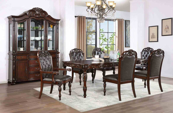 English Elm Traditional Elegant 2pc Arm Chair Set with Upholstered Seats, Ornate Corbels, Solid Rubberwood Finish Brown,Cherry,Espresso 46 L x 24 W x 16 H B2741P408854