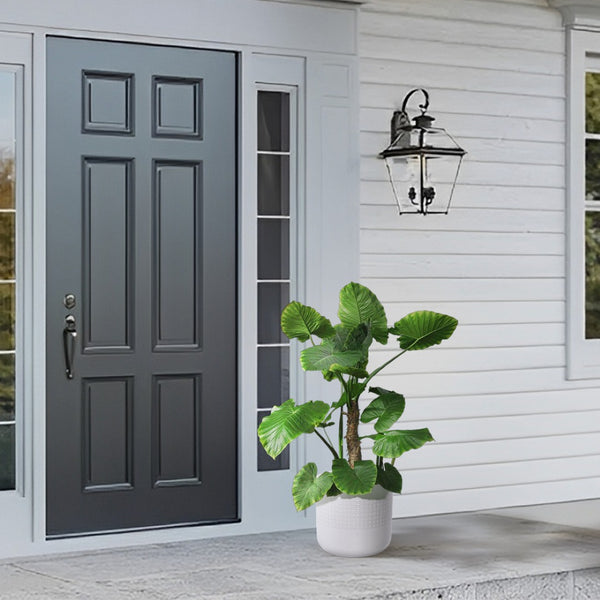 English Elm Set Of 3 Grid Ceramic Flowerpots - Modern Handcrafted Planters For Patio, Garden, And Home Decor W3273P322255-GIGA