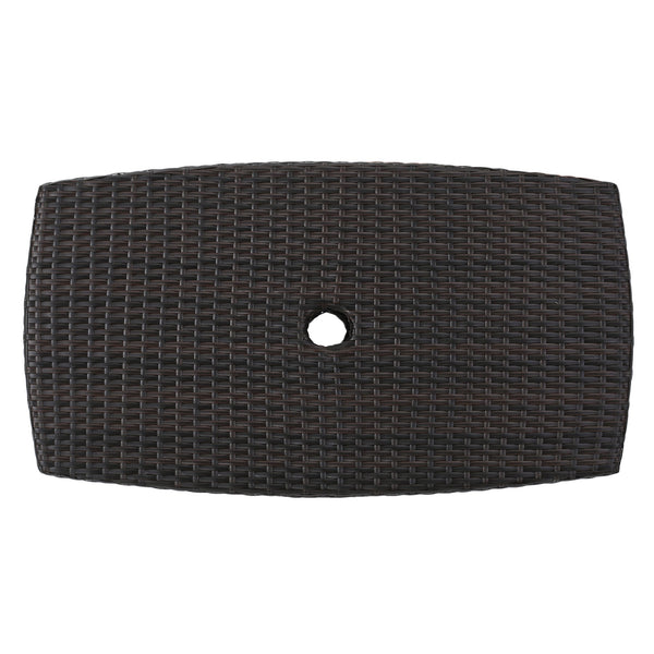 English Elm Christopher Knight Home® - BERKELEY Rattan Wicker Side Table with Iron Frame — Weather-Resistant Outdoor Accent Table, 35" Brown Multi 59109.00