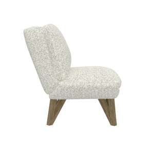 English Elm Wallace & Bay - White Armless Accent Chair — Cream Contemporary Solid Wood Design, Easy-Care Upholstery, Compact Comfort B2709P212458