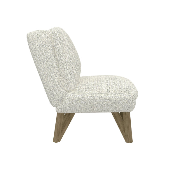 English Elm Wallace & Bay - White Armless Accent Chair — Cream Contemporary Solid Wood Design, Easy-Care Upholstery, Compact Comfort B2709P212458